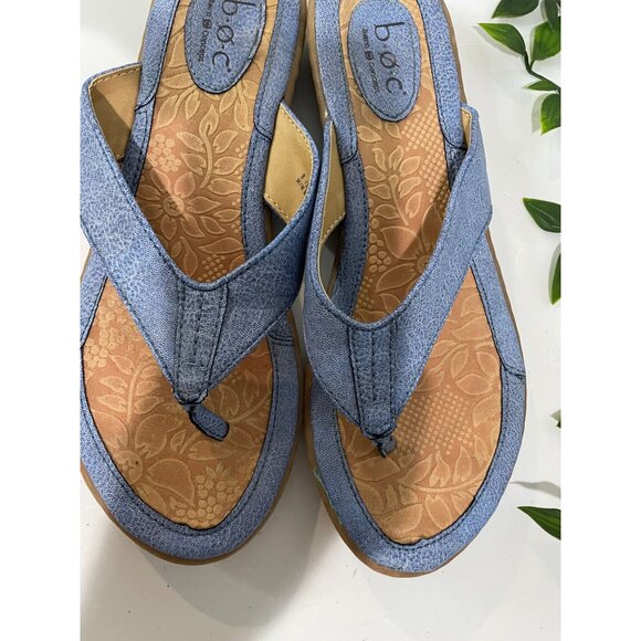 B.O.C Womens Blue Faux Leather Flip Flops Size 8 - Picture 13 of 16